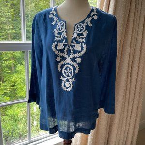 Lilly Pulitzer Linen Blue Tunic Top